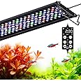 SEAOURA LED Aquarium Light, 24/7 Custom Timer, Power-Off Memory,7-Row LED 12-18in Full Spectrum Fish Tank Light, 8 Colors, 20 Brightness, Day&Night Cycle, Adjustable Mount for Freshwater Plant Growth