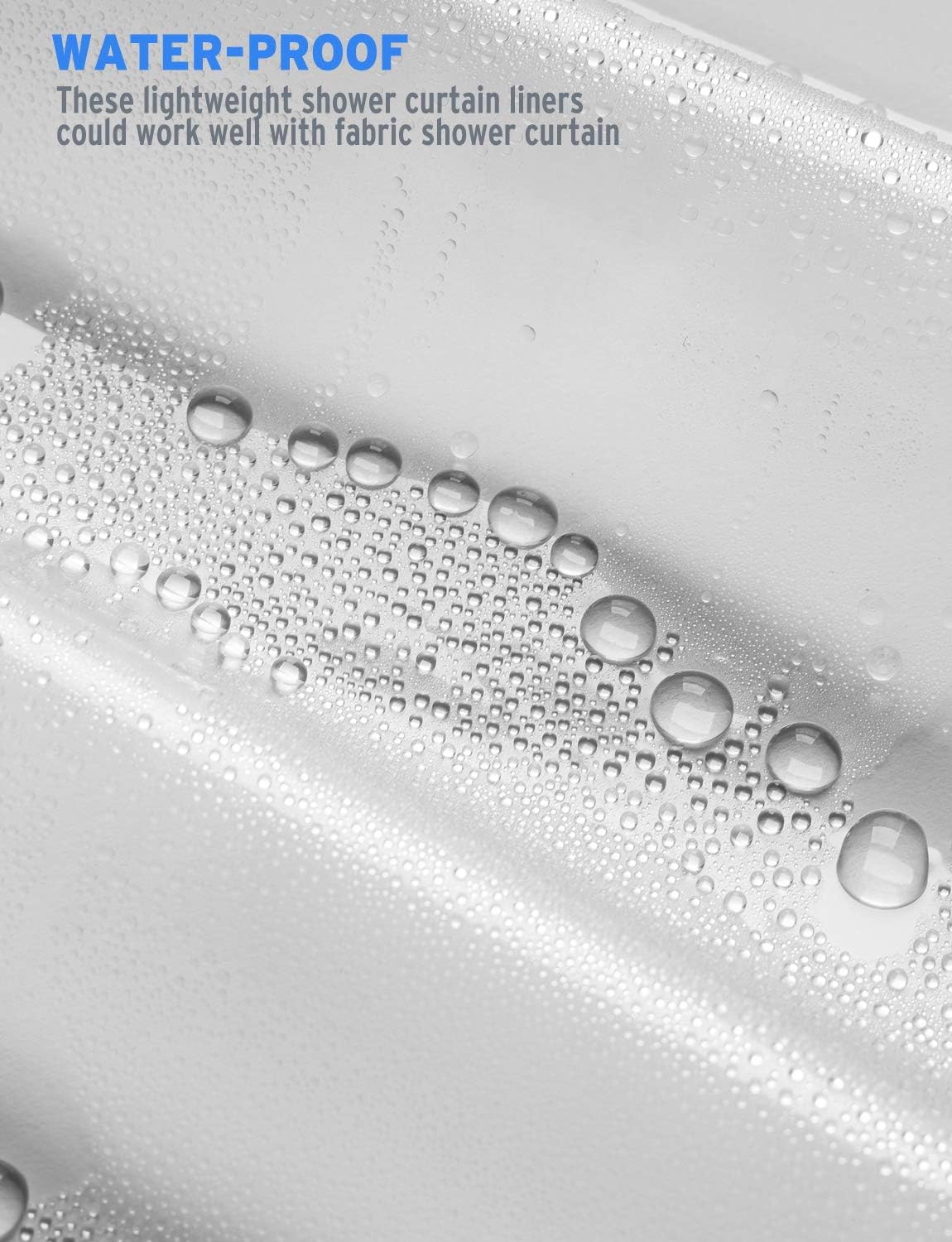 AmazerBath Lightweight Shower Curtain Liner, 72x72 Inches PEVA 3G Shower Curtain Liner with Magnets and 12 Grommet Holes, Waterproof Thin Plastic Liners- Clear: Kitchen & Dining