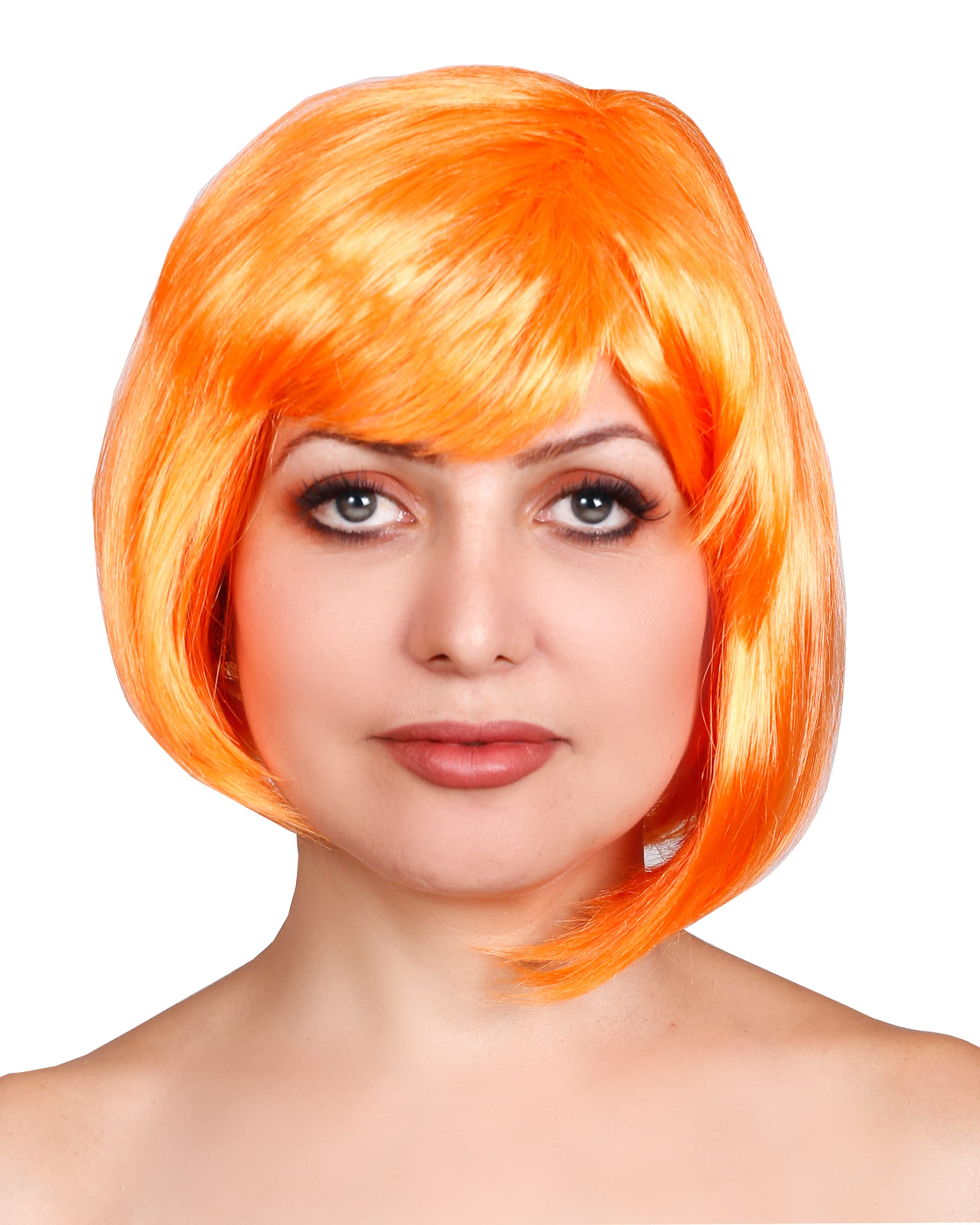 Matissa Women's Ladies Short BOB Wig Fancy Dress Cosplay Role play Wigs POP Party Costume (Orange)