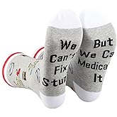 PXTIDY 2 Pairs Pharmacist Socks Pharmacist RX Gift Pharmacy Tech Gift We Can't Fix Stupid But We Can Medicate It