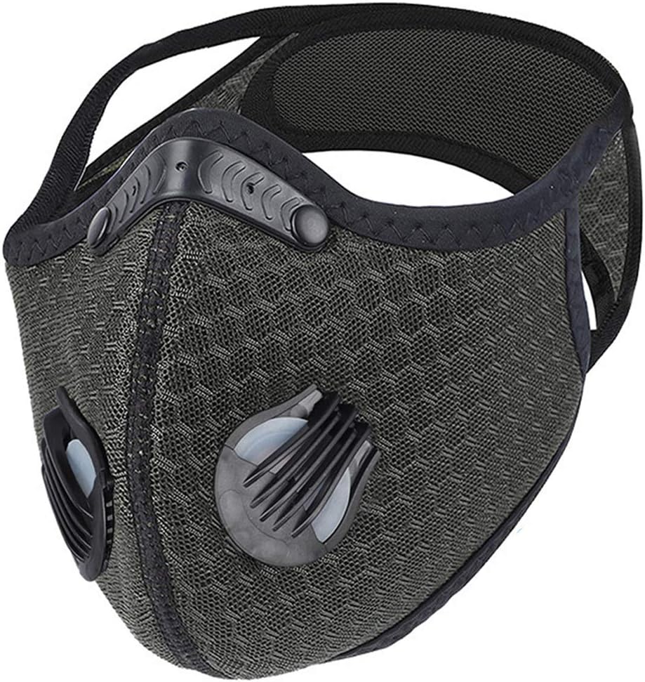 Irisvito Dustproof Mask Activated Carbon, Filtration Exhaust Gas Anti Pollen Allergy, PM2.5 for Workout, Running, Motorcycle Cycling Mask