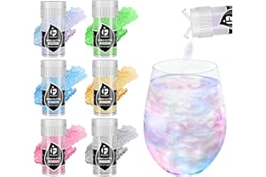 FLEORIYA Edible Glitter for Cocktails, Edible Luster Dust 6 Colors, Food Grade Glimmer Sprinkles for Baking, Cakes, Strawberries, Beverage, Cookies, Candy, Chocolate, Vegan (5g/Bottle)