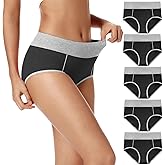 POKARLA Womens Cotton Underwear High Waist Full Coverage Briefs Soft Breathable Postpartum Panties Stretch Underpants