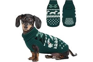 Lelepet Dachshund Sweater, Turtleneck Dog Sweaters for Small Dogs, Warm Pullover Knitted Pet Coat, Cold Weather Dachshund Clothes, Fall/Winter Cozy Outfit (XS-XL)