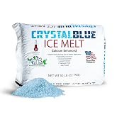 Snow Joe Crystal Blue Snow &amp; Ice Melter, Heat-Generating Crystals, 50Lb Bag | Fast-Acting Commercial Deicer and Remover for Concrete, Driveway, Sidewalk, and Outdoor Spaces