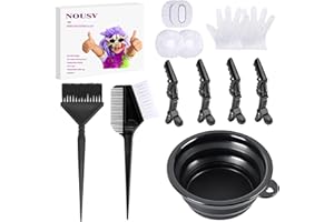 NOUSV 13 Pcs Professional Hair Bleach Kit Hair Coloring Products for DIY Mixing, Includes Hair Dye Brush, Hair Color Bowl, Hair Clip, Disposable Gloves Shower Caps and Ear Muffs Diy Hair Coloring Tools