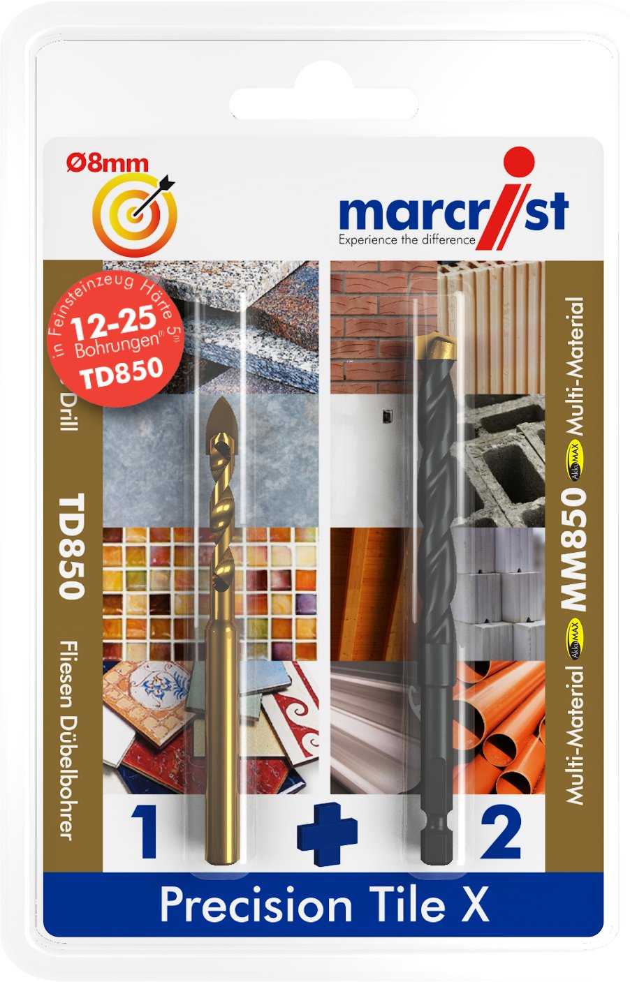 MARCRIST Precision Tile X Set - 1x TD850 + 1x MM850 - dia. 6 mm