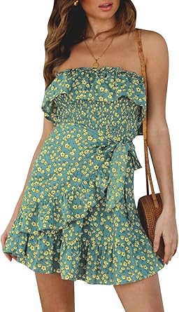 ruffle wrap mini dress