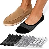 ZhiNuSi Mens No Show Socks, Invisible Low Cut No See Cotton Liners 6 Pairs | Non Slip Footies, Soft Breathable Mesh design, Moisture-Wicking, Ideal Hidden Thin Sock for Loafers Sneakers