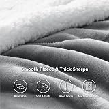 Bedsure Sherpa Fleece Throw Blanket Thick Warm 230x270cm Natural view 5