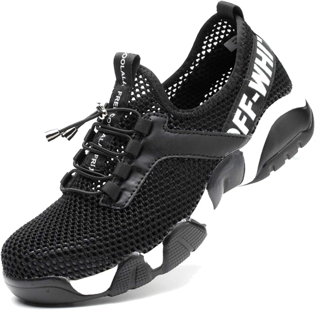 SUADEX Indestructible Steel Toe Shoes Men Women, Work Safety Shoes Slip Resistant Working Shoes Industrial Construction Sneakers for Summer 905a Black Size 7.5 Women/6 Men