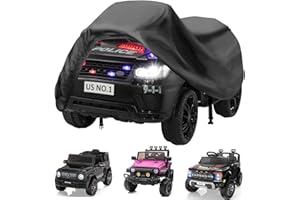 Aibiley Kids Ride On Toy Car Cover Waterproof Outdoor,Power Wheels Cover,Durable Anti-UV All Weather,12V/24V Powerwheels Toddler Boys Girls Electric Jeep Truck Vehicles Toy Cover,with Buckles