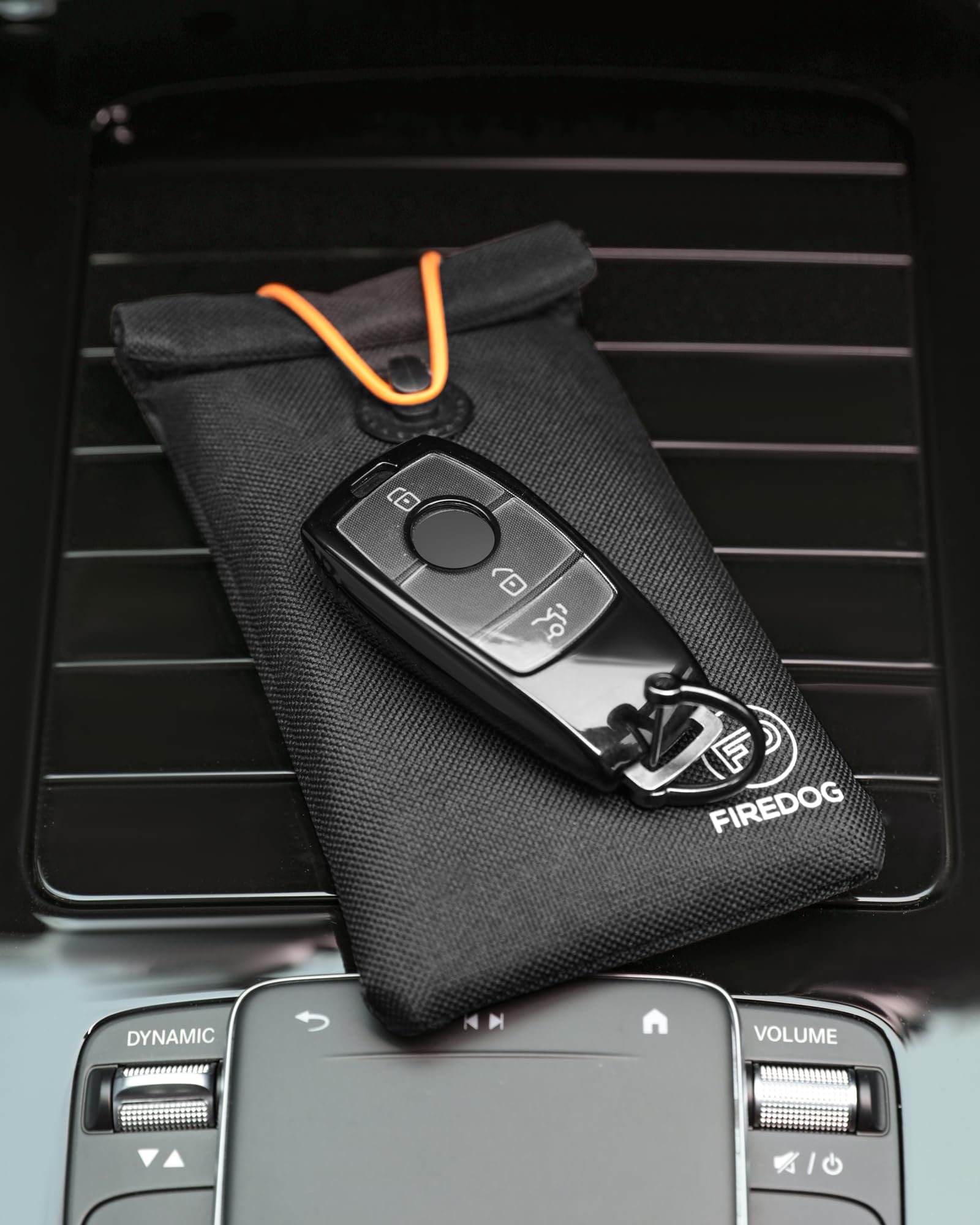 FIREDOG Faraday Tasche für Autoschlüssel und Handy, Schlüsselsignalblockiertasche, Anti-Diebstahl-Autoschutz, Handy-WLAN/GSM/LTE/NFC/RFID/Keyless Entry Fob Signal Blocking Bag (schwarz), Medium 2