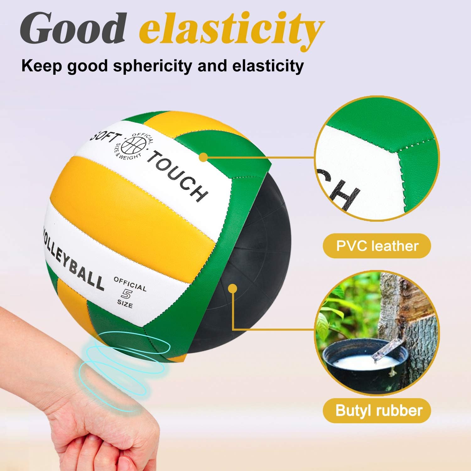 Wisdom Leaves Beach Volleyball Soft Touch Volleyball for Outdoor/Indoor Games Official Size 5 : Sports & Outdoors