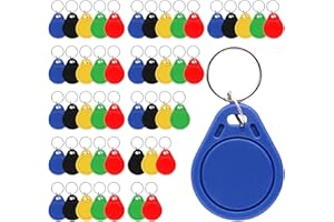 HSOKEW 125KHz RFID Key Fob, 50pcs Rewritable T5577 Key Fob Proximity Access Tag Duplicator Keyfobs ID Card Token Tag Entry Access Control System for RFID Writer (Multicolor)