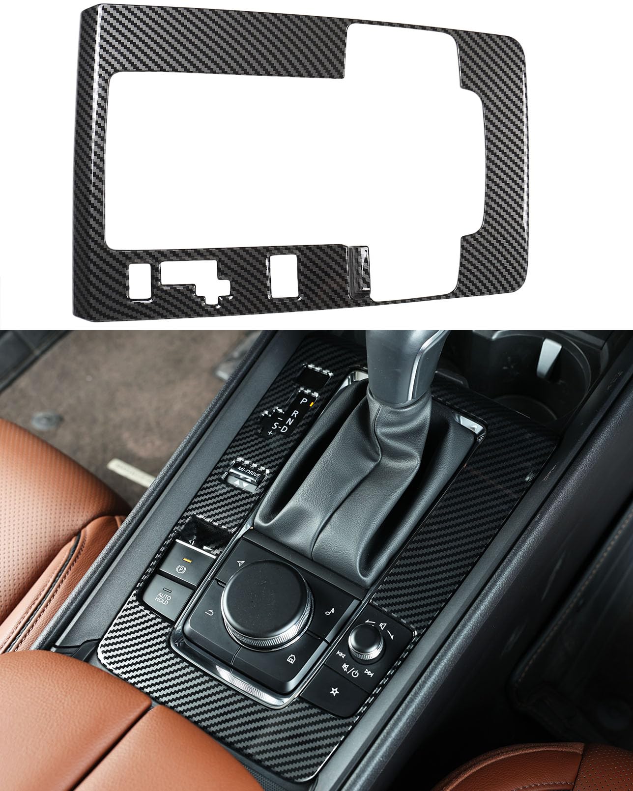 Photo 1 of Birbenben Fit for Mazda CX50 2023 2024 2025 2026 Accessories, Carbon Fiber Gear Shift Box Panel Car Center Console Cover Gear Panel Gear Shift Knob Cover Trims Frame Protection for CX 50 Interior