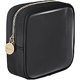 Aveniee Small Clear Makeup Bag, Mini Makeup Bag for Purse Organizer, Cosmetic Bag Travel Zipper Pouch for Women, Cute Car Accessories for Skincare Lipstick Essentials-Black
