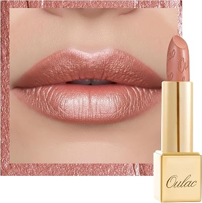 OULAC Metallic Shine Glitter Lipstick Nude High Impact Full Coverage 4.3 g