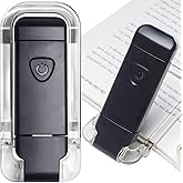 EGWASER Portable USB Rechargeable LED Clip-on Book Light for Eye-Protection, 3 Brightness Adjustable Dimmable Bookmark Light for Reading in Bed (Black)