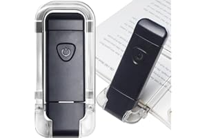 EGWASER Portable USB Rechargeable LED Clip-on Book Light for Eye-Protection, 3 Brightness Adjustable Dimmable Bookmark Light for Reading in Bed (Black)