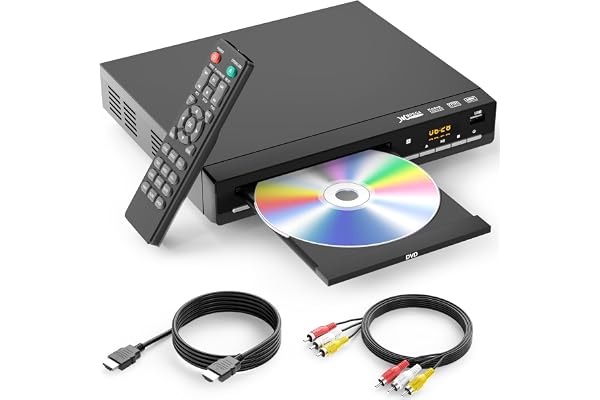 DVD Players for TV with HDMI,Plays All Regions and Formats,CD Player for Home,Support 1080P Video/CD/DVD/VCD/JPEG/USB, Remote