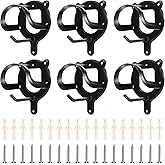 Dunzy 6 Counts Horse Bridle Rack Bridle Bracket Bridle Hooks Horse Tack Storage Halter Hanger Metal Bridle Holder with Tubes and Screw for Barn Supplies, Black
