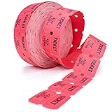2000 Red Two Part Double Roll Raffle Tickets 50/50