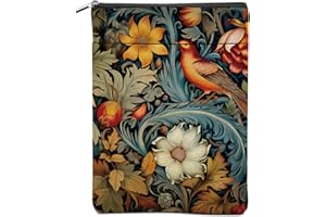 DHKG Vintage Bird Flower Book Sleeve Book Accessories Book Cover Book Protector Christmas Birthday Boss Day Book Lovers Gifts Bookish Book Club Gifts for Readers Women Librarian Coworker Mom Manager