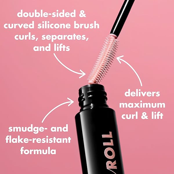 E.L.F. LASH ‘N ROLL MASCARA, CURLING MASCARA FOR VISIBLY LIFTED LASHES, LIFTS & SEPARATES LASHES. LONG-LASTING FORMULA, VEGAN & CRUELTY-FREE, DEEP BROWN