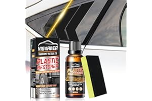 VIGORDER Plastic Restorer for Cars, Lasting Auto Restoring Liquid, Qucik Hydrophobic Ceramic Trim Coating Kit, Exterior and Interior Plastic Revitalizing
