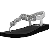 Skechers womens Meditation - Stars & Sparkle - Circular Rhinestone Slingback Thong