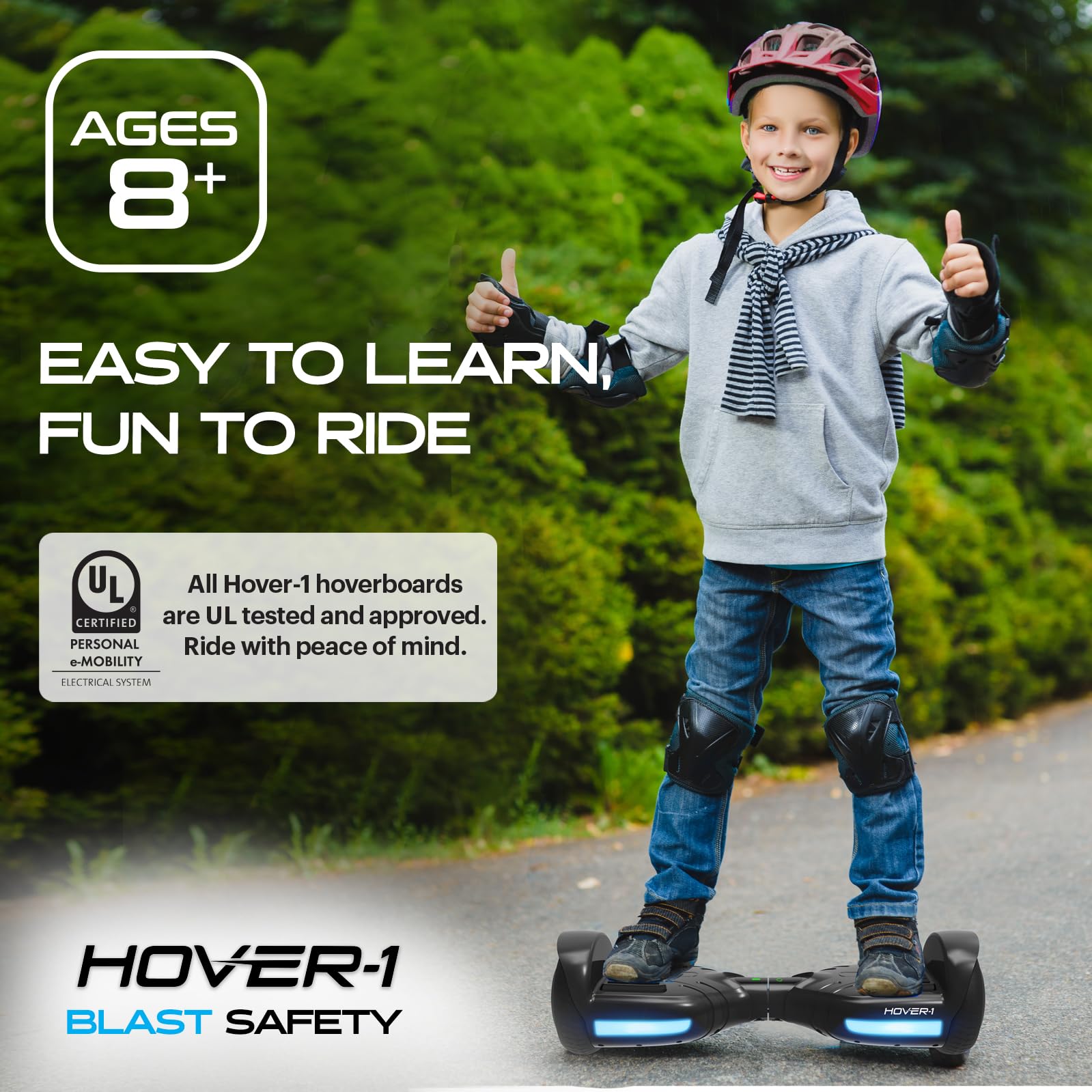 Hover-1 Blast Electric Self Balancing Scooter with 6.5” Tires, Dual 160W Motors, 7 mph Max Speed, and 3 Miles Max Range