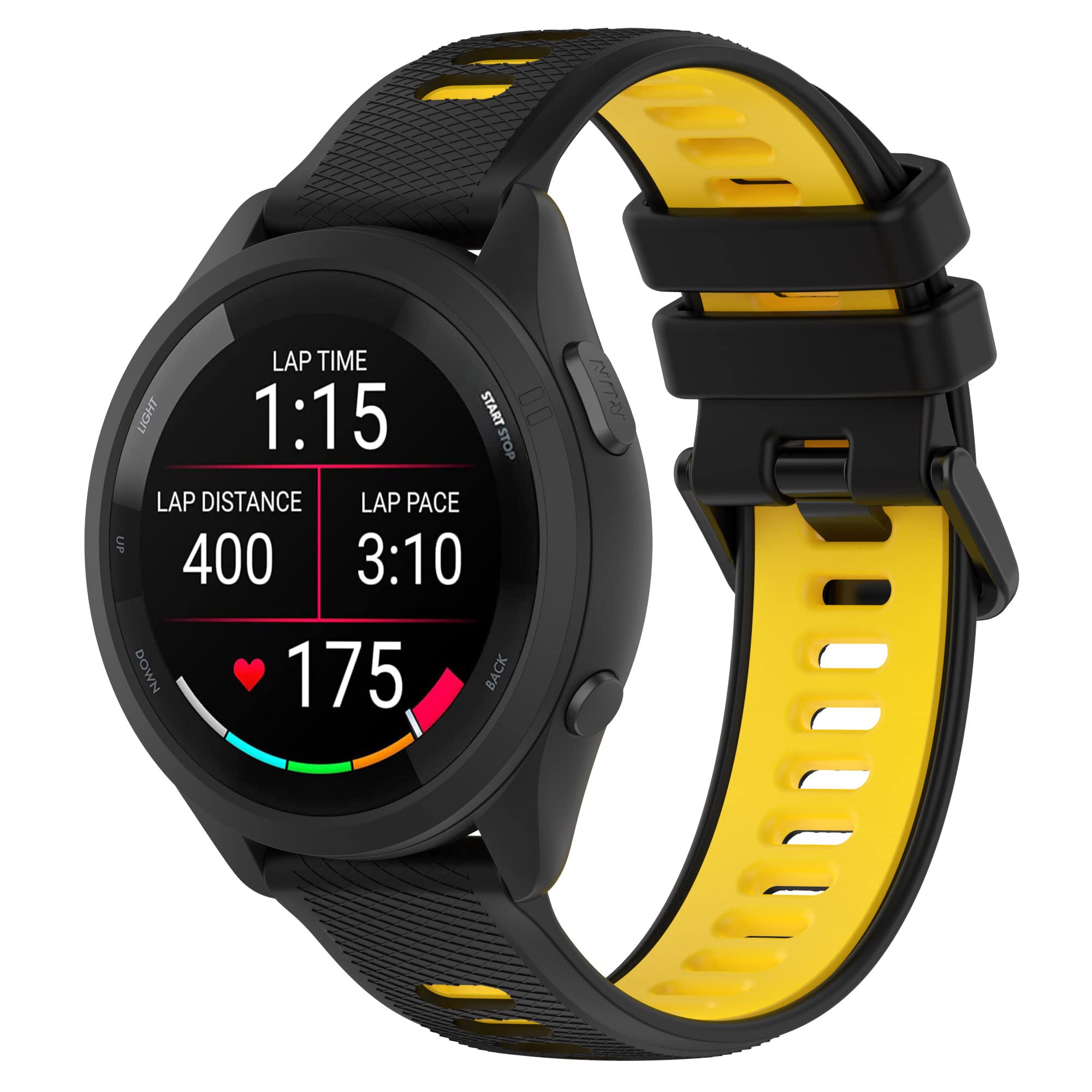 Photo 1 of Fit for Garmin Forerunner 265S 255S Watch Bands, 18mm Quick Release Durable Silicone Replacement Bands Wristbands Straps Bracelet Fit for Garmin Vivoactive 4S/Vivomove 3S/Venu 2S (Yellow)