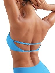YEOREO Women Strapless Bandeau Sports Bra Padded