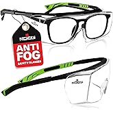 NoCry Anti Fog Safety Glasses that Fit Over Glasses with Scratch Resistant Lens — ANSI Z87 & OSHA Certified Over Glasses Safety Glasses for Men and Women with Adjustable Temples and 100% UV Protection