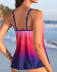 Womens Flowy Tankini Tops Only - Modest Bathing