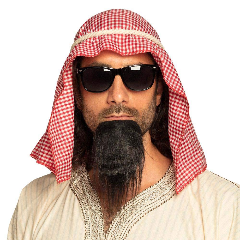 Boland Scarf Goatee 81034 Costume Set Sheik, Headscarf, Rope, Glasses, Goate, Arabian, Sultan, Theme Party, Carnival, Multicoloured, Standard Size