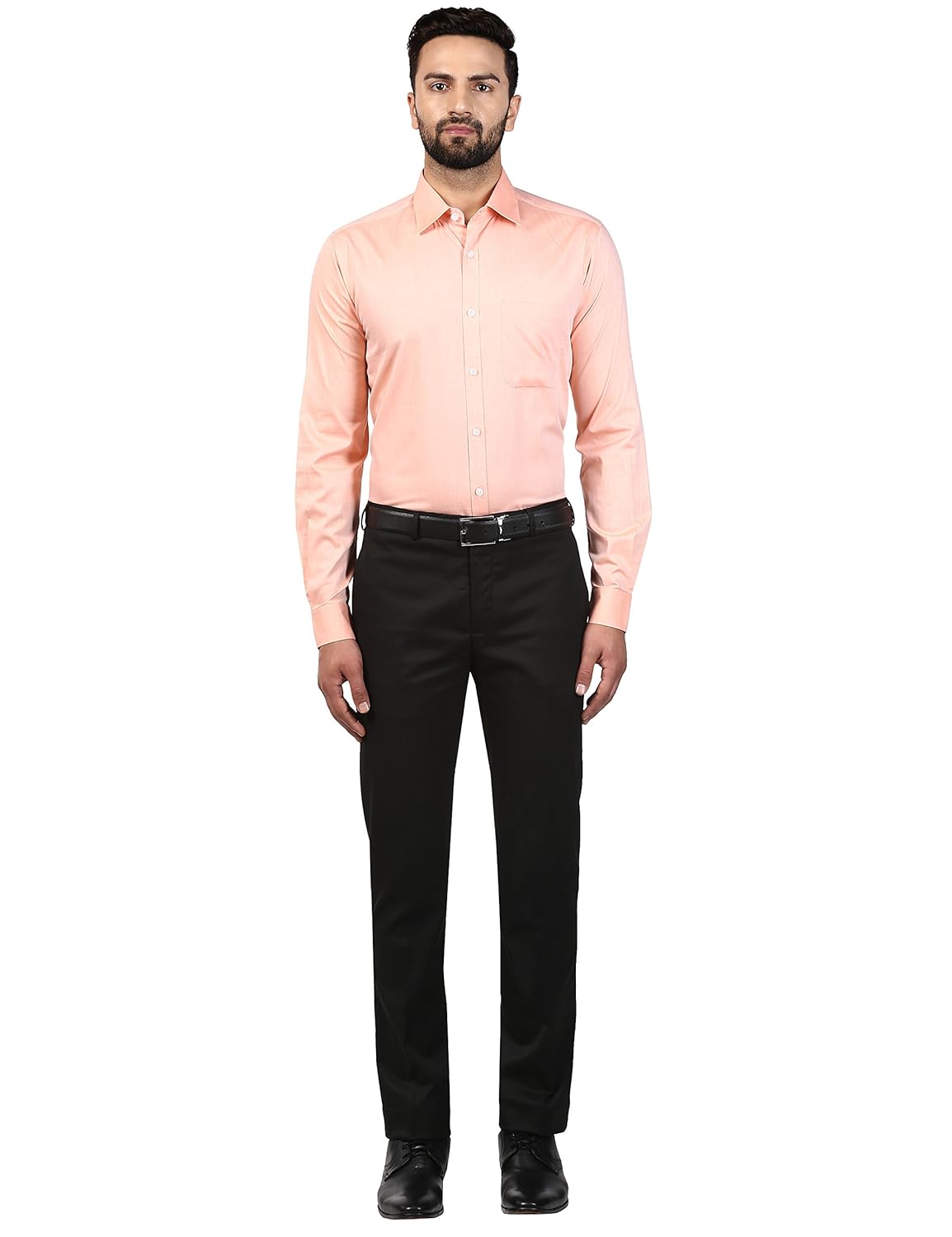 raymond men's relaxed fit formal trousers