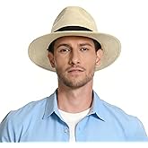 Panama Hat Sun Hats for Men Women Wide Brim Fedora Straw Beach Hat UV UPF 80+