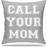 gaeruite Call Your MOM,Velvet Throw Pillow Covers,Pillowcase,Funny Pillows College Decor,Decorations for Your Room Accessorie