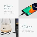 Navaris Rechargeable Camping Lantern Power Bank Dimmable White Portable Outdoor view 4