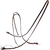 Jeereal Leather Working Tack Roper/Barrel Style German Martingale, Heavy Oiled, Adjustable with Stainless Steel Buckles, 3/4" X 7.5'