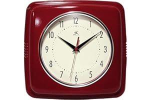 Infinity Instruments Retro Wall Clock for Living Room – Silent & Small Kitchen Clock – Vintage Horloge Murale for Retro Decor