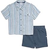 Splendid baby-boys Hang Ten Short-sleeve Button Down Shirt and Drawstring Shorts Set