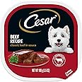 CESAR Adult Wet Dog Food Loaf in Sauce Beef Recipe, 3.5 oz. Easy Peel Trays, Pack of 24