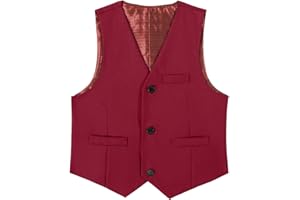 Zoushen Boys Formal Suit Vest Solid Vest for Toddler Kids Formal Wedding Outfit