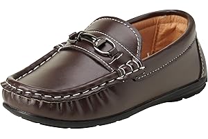 Josmo Boys’ Shoes – Casual Leatherette Moccasin Driving Loafers (Size: 5T-5 Big Kid)
