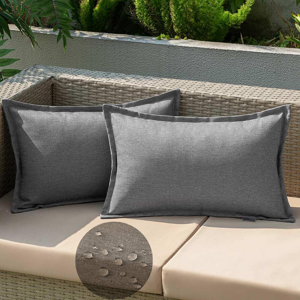 EMEMA Outdoor Cushion Weatherproof Cushion Cover Waterproof Sofa Cushion Waterproof Decorative Cushion 30 x 50 cm Cushion Covers Decorative Cushion Cover Made of Polyester Set of 2 for Garden Sofa