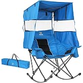 Nice C XL Rocking Camping Chair with Canopy, Folding Rocker (1 Pack) | Oversized Outdoor Chair, Umbrella Chair, With Shade, Cup Holder, Cooler Bag, Carry Bag, Sports, Patio, Backyard