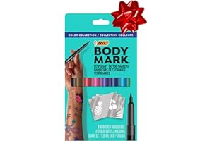 BIC BodyMark Temporary Tattoo Marker with Cosmetic Quality and Skin Safety, 8-Count in Assorted Colors